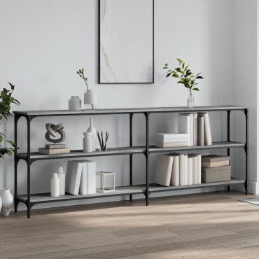 vidaXL Τραπέζι Κονσόλα Γκρι Sonoma 200x29x75cm Επεξεργασμένο Ξύλο 1 τεμ.