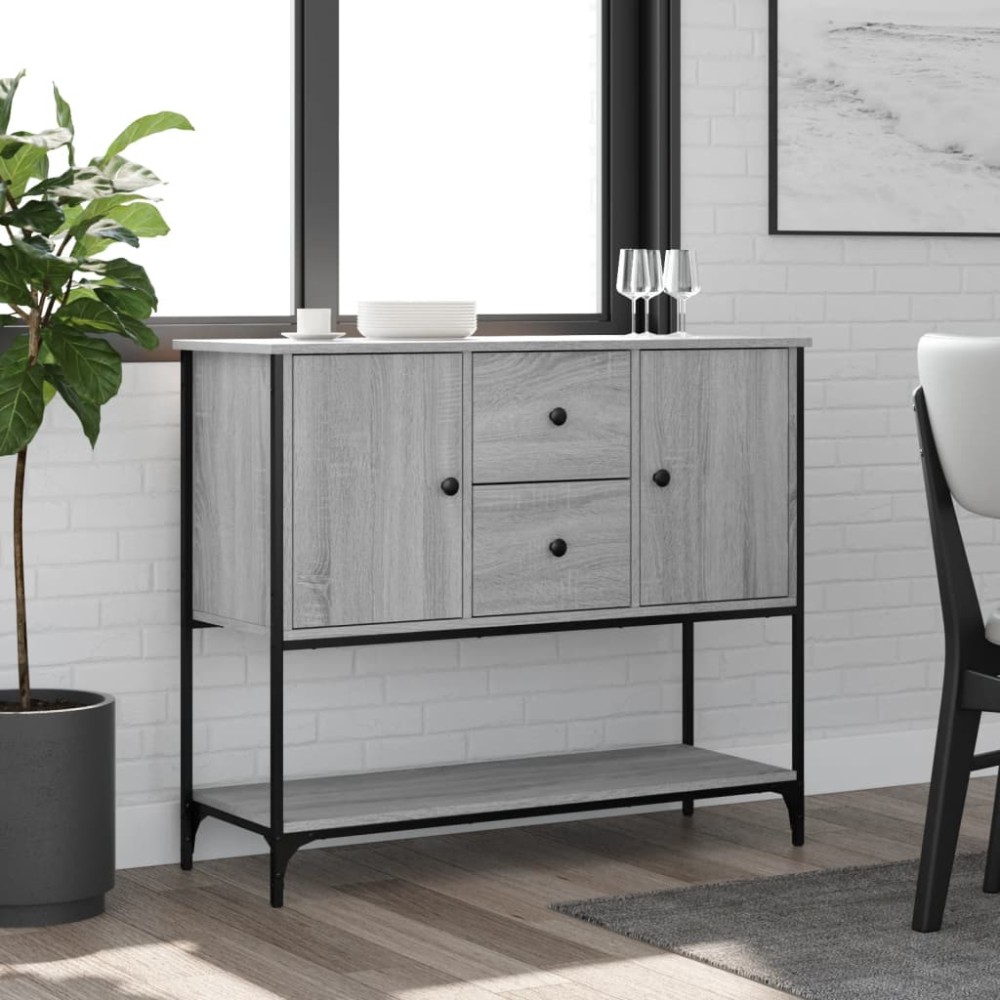vidaXL Ντουλάπι Γκρι Sonoma 100x36x85cm από Επεξεργασμένο Ξύλο 1 τεμ.