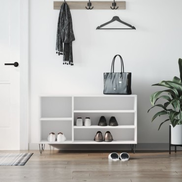 vidaXL Παπουτσοθήκη Λευκή 102x36x60cm από Επεξεργασμένο Ξύλο