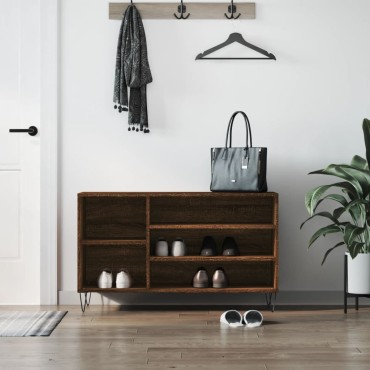 vidaXL Παπουτσοθήκη Καφέ Δρυς 102x36x60cm από Επεξεργασμένο Ξύλο