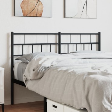 vidaXL Κεφαλάρι Μαύρο Μεταλλικό 142x3x90cm 1 τεμ.