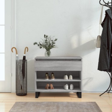 vidaXL Παπουτσοθήκη Γκρι Sonoma 70x36x60cm από Επεξεργασμένο Ξύλο