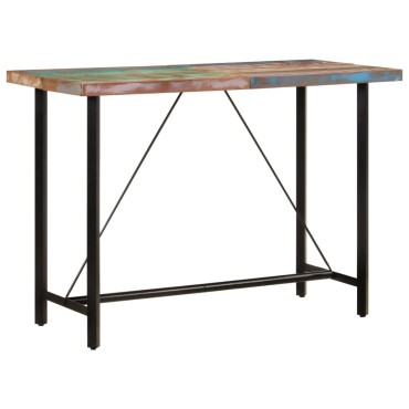vidaXL Τραπέζι Μπαρ 150x70x107cm Μασίφ Ανακυκλωμένο Ξύλο & Σίδηρο 1 τεμ.