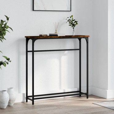 vidaXL Τραπέζι Κονσόλα Καπνιστή Δρυς 75x19,5x75cm Επεξεργασμένο Ξύλο 1 τεμ.