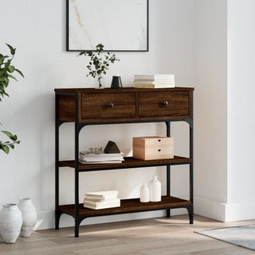 vidaXL Τραπέζι Κονσόλα Καφέ Δρυς 72,5x25x75cm Επεξεργασμένο Ξύλο 1 τεμ.