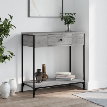 vidaXL Τραπέζι Κονσόλα Γκρι Sonoma 75x34,5x75cm Επεξεργασμένο Ξύλο 1 τεμ.