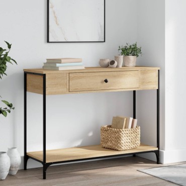 vidaXL Τραπέζι Κονσόλα Sonoma Δρυς 100x34,5x75cm Επεξεργασμένο Ξύλο 1 τεμ.