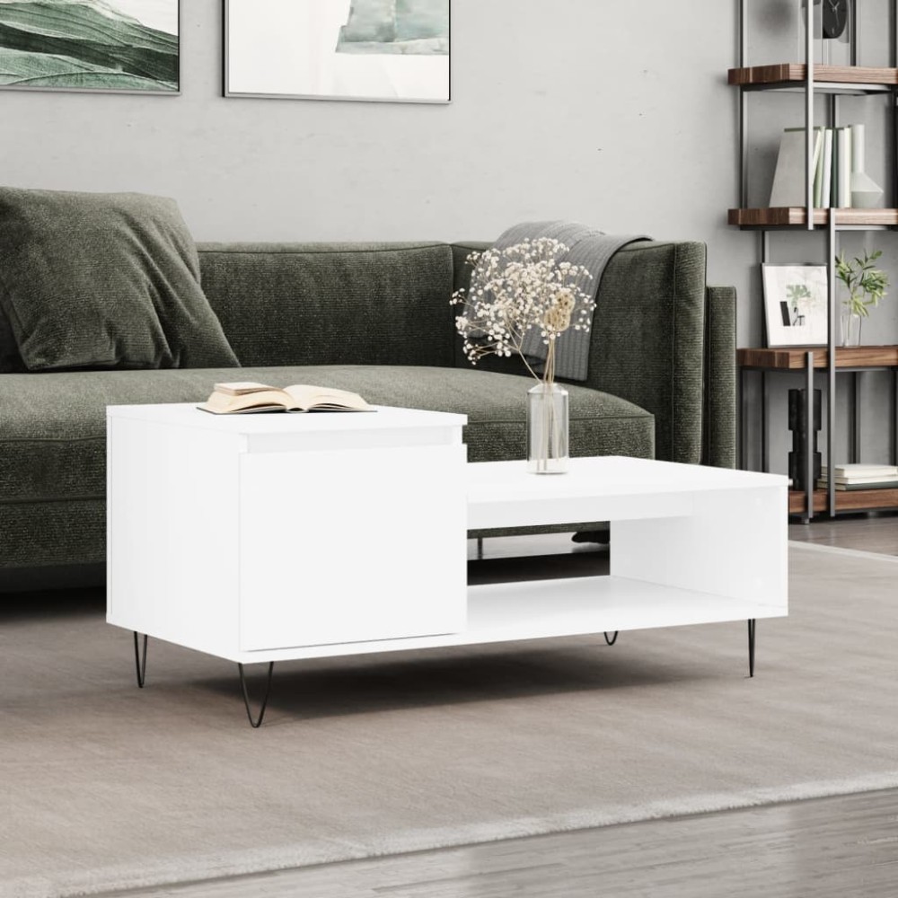 vidaXL Τραπεζάκι Σαλονιού Λευκό 100x50x45cm Επεξεργασμένο Ξύλο 1 τεμ.