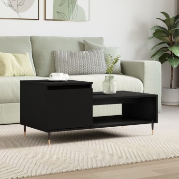 vidaXL Τραπεζάκι Σαλονιού Μαύρο 100x50x45cm Επεξεργασμένο Ξύλο 1 τεμ.