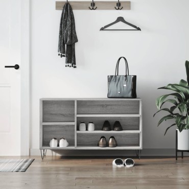 vidaXL Παπουτσοθήκη Γκρι Sonoma 102x36x60cm από Επεξεργασμένο Ξύλο