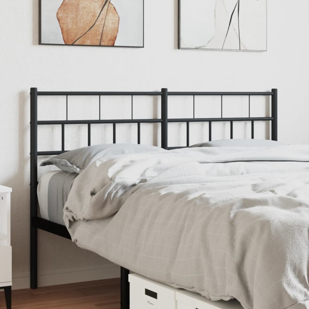 vidaXL Κεφαλάρι Μαύρο Μεταλλικό 125x3x90cm 1 τεμ.