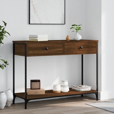 vidaXL Τραπέζι Κονσόλα Καφέ Δρυς 100x34,5x75cm Επεξεργασμένο Ξύλο 1 τεμ.