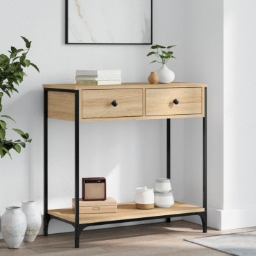 vidaXL Τραπέζι Κονσόλα Sonoma Δρυς 75x34,5x75cm Επεξεργασμένο Ξύλο 1 τεμ.