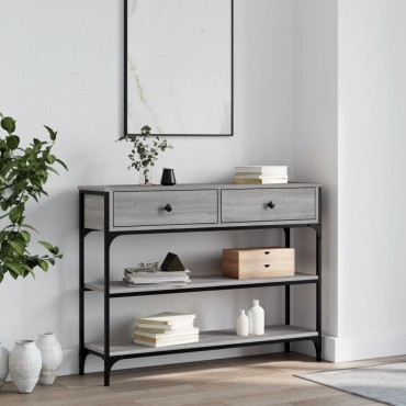 vidaXL Τραπέζι Κονσόλα Γκρι Sonoma 100x25x75cm Επεξεργασμένο Ξύλο 1 τεμ.