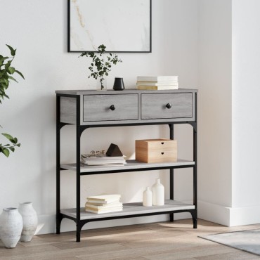 vidaXL Τραπέζι Κονσόλα Γκρι Sonoma 72,5x25x75cm Επεξεργασμένο Ξύλο 1 τεμ.