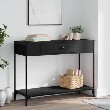 vidaXL Τραπέζι Κονσόλα Μαύρο 100x34x75cm από Επεξεργ. Ξύλο 1 τεμ.