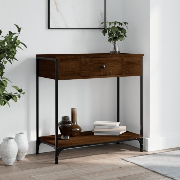 vidaXL Τραπέζι Κονσόλα Καφέ Δρυς 75x34,5x75cm Επεξεργασμένο Ξύλο 1 τεμ.