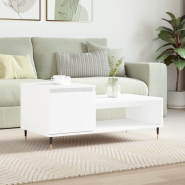 vidaXL Τραπεζάκι Σαλονιού Λευκό 100x50x45cm Επεξεργασμένο Ξύλο 1 τεμ.