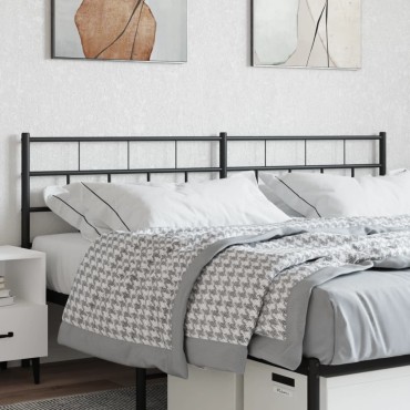 vidaXL Κεφαλάρι Μαύρο Μεταλλικό 206x3x90cm 1 τεμ.