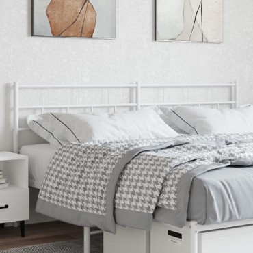 vidaXL Κεφαλάρι Λευκό Μεταλλικό 206x3x90cm 1 τεμ.