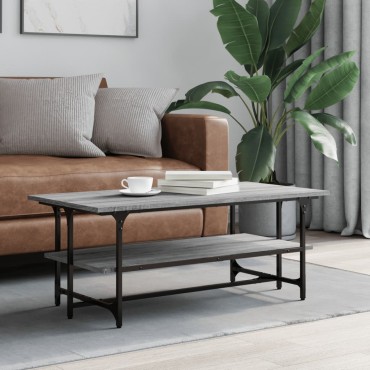 vidaXL Τραπεζάκι Σαλονιού Γκρι Sonoma 100x50x40cm Επεξεργασμένο Ξύλο 1 τεμ.