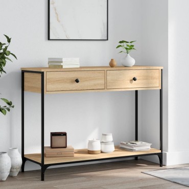 vidaXL Τραπέζι Κονσόλα Sonoma Δρυς 100x34,5x75cm Επεξεργασμένο Ξύλο 1 τεμ.