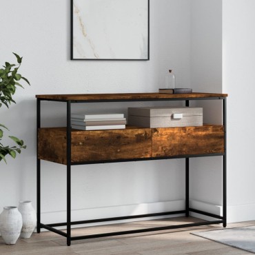vidaXL Τραπέζι Κονσόλα Καπνιστή Δρυς 100x40x75cm Επεξεργασμένο Ξύλο 1 τεμ.