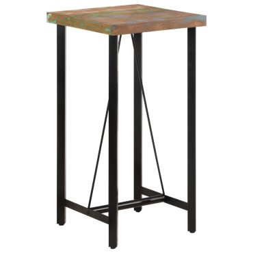 vidaXL Τραπέζι Μπαρ 55x55x107cm Μασίφ Ανακυκλωμένο Ξύλο & Σίδηρο 1 τεμ.