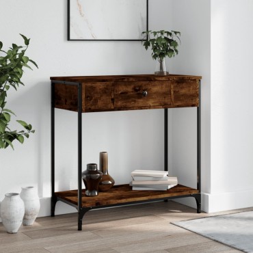 vidaXL Τραπέζι Κονσόλα Καπνιστή Δρυς 75x34,5x75cm Επεξεργ. Ξύλο 1 τεμ.