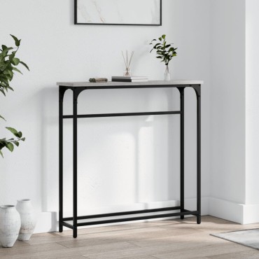 vidaXL Τραπέζι Κονσόλα Γκρι Sonoma 75x19,5x75cm Επεξεργ. Ξύλο 1 τεμ.