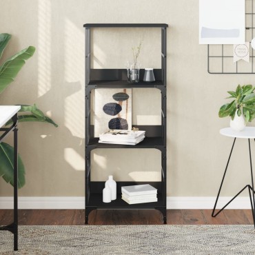 vidaXL Βιβλιοθήκη Μαύρη 50x33x117,5cm από Επεξεργασμένο Ξύλο 1 τεμ.