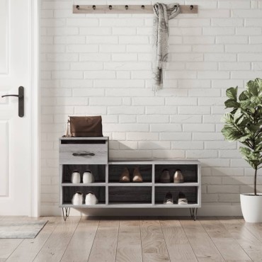 vidaXL Παπουτσοθήκη Γκρι Sonoma 102x36x60cm από Επεξεργασμένο Ξύλο