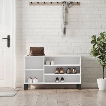 vidaXL Παπουτσοθήκη Λευκή 102x36x60cm από Επεξεργασμένο Ξύλο