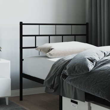 vidaXL Κεφαλάρι Μαύρο Μεταλλικό 112x3x90cm 1 τεμ.
