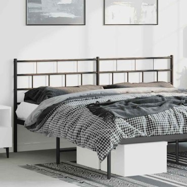 vidaXL Κεφαλάρι Μαύρο Μεταλλικό 198x3x90cm 1 τεμ.