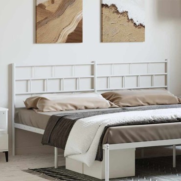 vidaXL Κεφαλάρι Λευκό Μεταλλικό 198x3x90cm 1 τεμ.