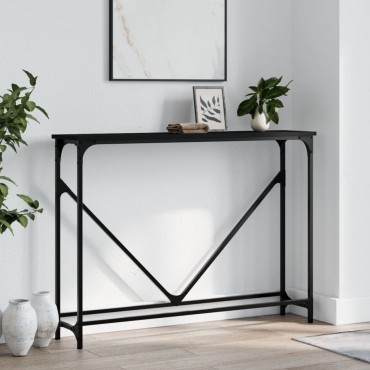 vidaXL Τραπέζι Κονσόλα Μαύρο 102x22,5x75cm Επεξεργασμένο Ξύλο 1 τεμ.