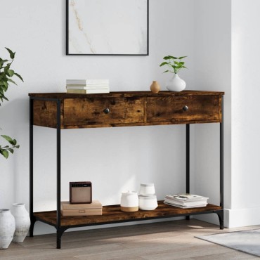 vidaXL Τραπέζι Κονσόλα Καπνιστή Δρυς 100x34,5x75cm Επεξεργ. Ξύλο 1 τεμ.