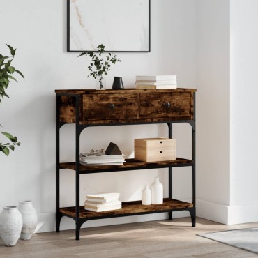 vidaXL Τραπέζι Κονσόλα Καπνιστή Δρυς 72,5x25x75cm Επεξεργ. Ξύλο 1 τεμ.
