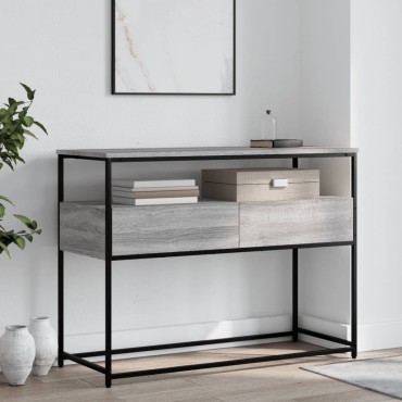 vidaXL Τραπέζι Κονσόλα Γκρι Sonoma 100x40x75cm Επεξεργασμένο Ξύλο 1 τεμ.
