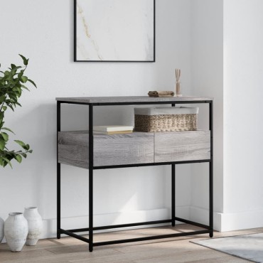 vidaXL Τραπέζι Κονσόλα Γκρι Sonoma 75x40x75cm Επεξεργασμένο Ξύλο 1 τεμ.