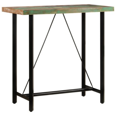 vidaXL Τραπέζι Μπαρ 110x55x107cm Μασίφ Ανακυκλωμένο Ξύλο & Σίδηρο 1 τεμ.