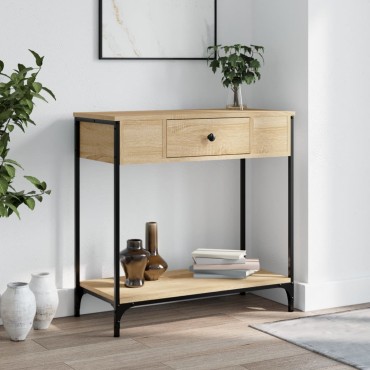 vidaXL Τραπέζι Κονσόλα Sonoma Δρυς 75x34,5x75cm Επεξεργασμένο Ξύλο 1 τεμ.