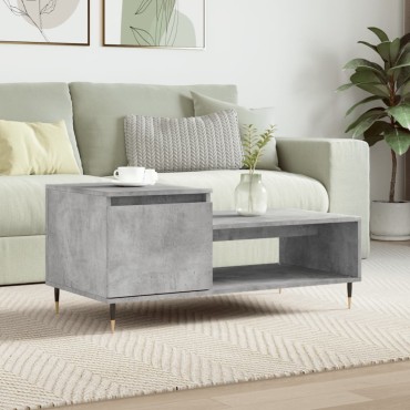 vidaXL Τραπεζάκι Σαλονιού Γκρι Σκυρ. 100x50x45cm Επεξεργασμένο Ξύλο 1 τεμ.