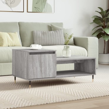 vidaXL Τραπεζάκι Σαλονιού Γκρι Sonoma 100x50x45cm Επεξεργασμένο Ξύλο 1 τεμ.