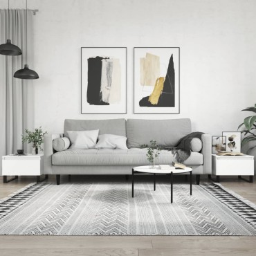 vidaXL Τραπεζάκια Σαλονιού 2 τεμ. Λευκά 50x46x35cm Επεξεργ. Ξύλο