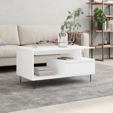 vidaXL Τραπεζάκι Σαλονιού Λευκό 90x49 x45cm από Επεξεργασμένο Ξύλο 1 τεμ.
