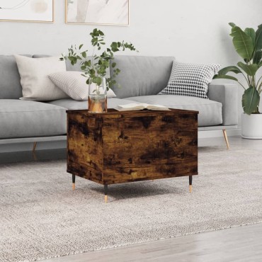 vidaXL Τραπεζάκι Σαλονιού Καπνιστή Δρυς 60x44,5x45cm Επεξ. Ξύλο 1 τεμ.