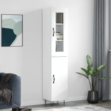 vidaXL Ντουλάπι Λευκό 34,5x34x180cm από Επεξεργασμένο Ξύλο 1 τεμ.