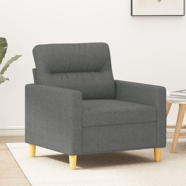 vidaXL Πολυθρόνα Σκούρο Γκρι Υφασμάτινη 78x77x80cm 1 τεμ. Γωνιακός